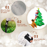 6.5Ft H Christmas Inflatable Tree With Build-In Led Lights, Funny Inflatable Dog Chasing Santa Claus,Blow Up Christmas O