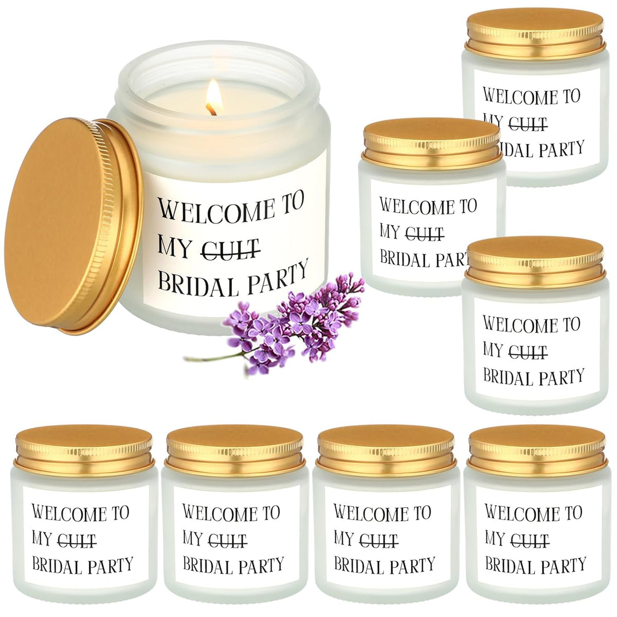 8 Pack Bridesmaid Proposal Gifts Welcome To My Bridal Party Bride Candles Maid Of Honor Candles For Bridesmaid Engagement Wedding Party Gifts(White)