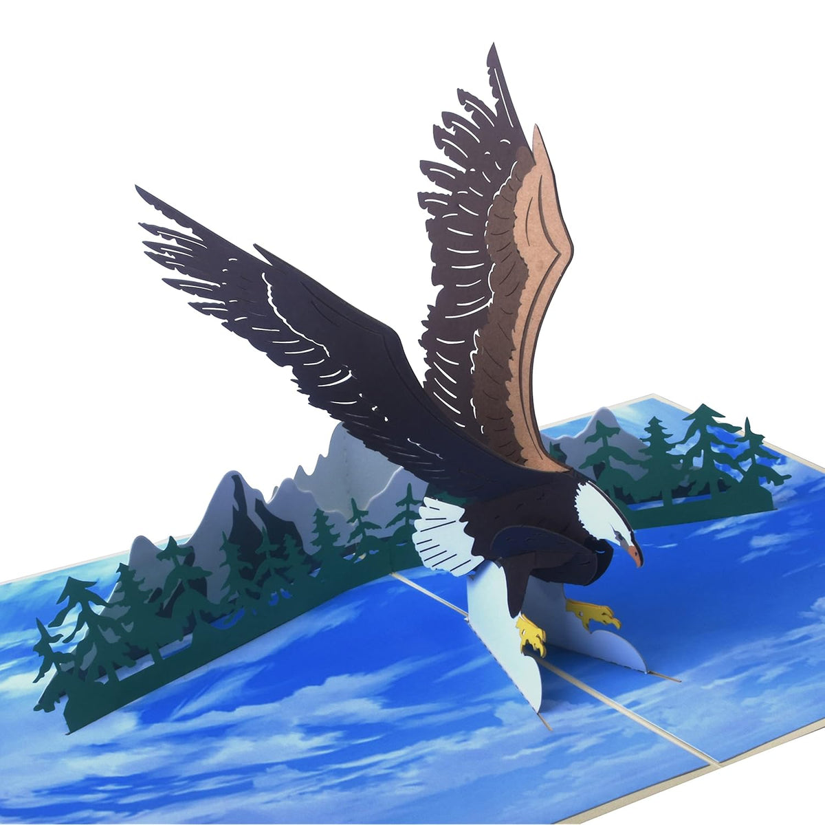 Soaring Free Eagle 3D Pop-Up Memorial Greeting Card,Father'S Day Card, For Son'S Husband'S Friend Congratulations To Retired Army And Eagle Scout Gift With Envelope And Note Card 5“ X 7”