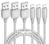 3 Pack 10FT Lightning Charging Cables Apple MFi Certified Fast Charge for iPhone iPad Nylon Braided