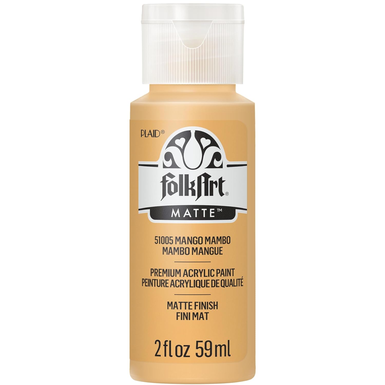 FolkArt Acrylic Craft Paint, Mango Mambo 2 fl oz Premium Matte Finish Paint, Perfect For Easy To Apply DIY Arts And Crafts, 51005