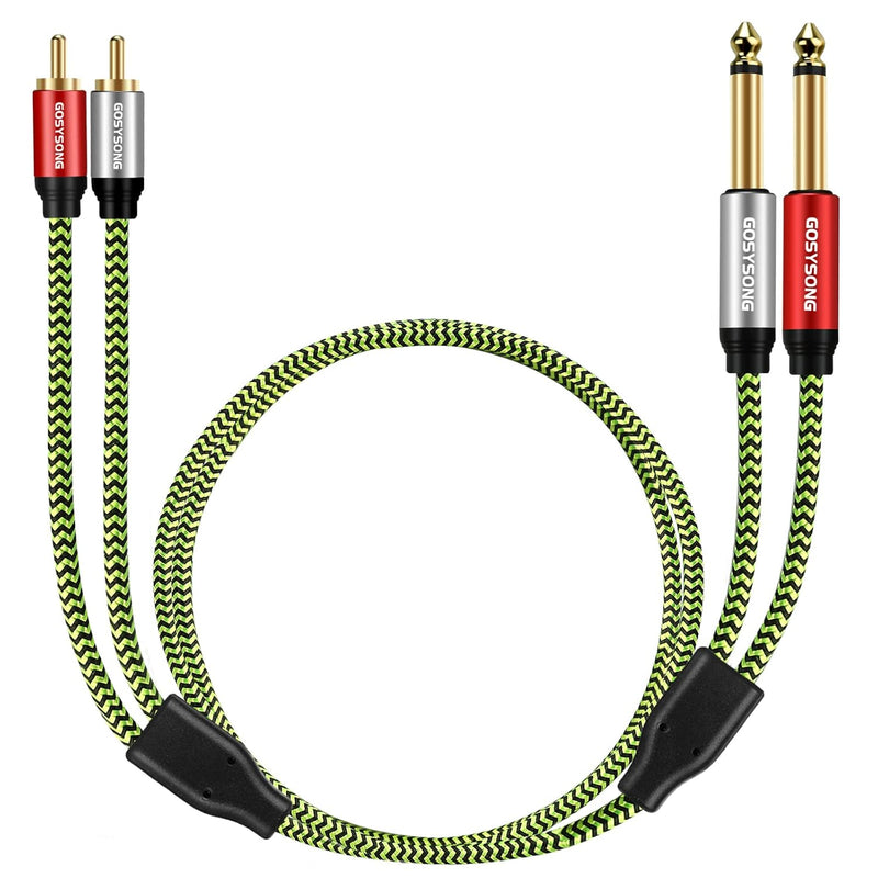 Rca To 1/4 Cable 6Ft, Dual Rca To Dual 1/4 Inch Ts Rca Cables, 1/4 To Rca Cabl