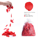 300Pcs Artificial Red Rose Petals For Romantic Night Flower Girl Silk Flower Petals For Wedding Aisle Table Centerpieces Confetti Party Favors Table Decoration(Red)