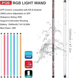 P120 RGB Handheld Photography Light App Control 1350LM LED Video Light Wand Waterproof
