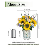 Sunflower Fake Flowers In Vase: Sunflowers Artificial Flowers With Vase For Table Centerpieces Decor - Silk Flower Bouquet Faux Arrangements Kitchen Bathroom Wedding Party Decoration