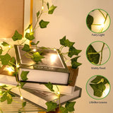 33FT Artificial Ivy Vine with 100 LED Fairy Lights Fake Plant Garland for Bedroom Wall Decor Living Room Office Wedding Party Farmhouse Dorm Aesthetic Home Decoration