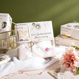 50Th Anniversary Wrapping Paper Roll - Mini Roll - 17 Inch X 33 Feet - Gold Foil 50 Years Happy Golden Wedding Anniversary Design Perfect For Celebration, Party