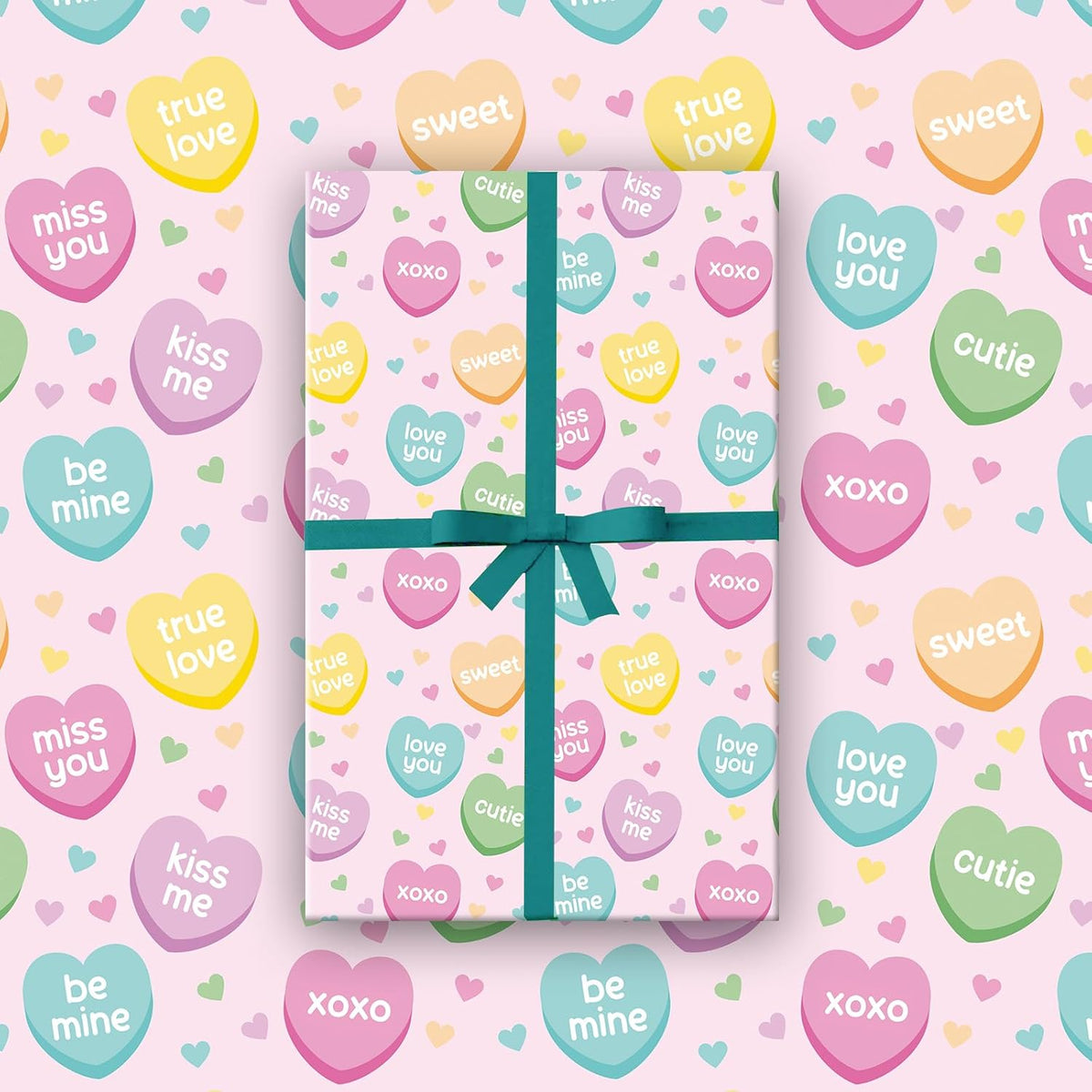 10 Sheets Galentine'S Day Conversation Heart Wrapping Paper - Not Roll - 19.7 X 27.6 Inch Romantic Love Heart Patterns Gifts Wrap Paper For Valentine’S Day Wedding Party Supplies