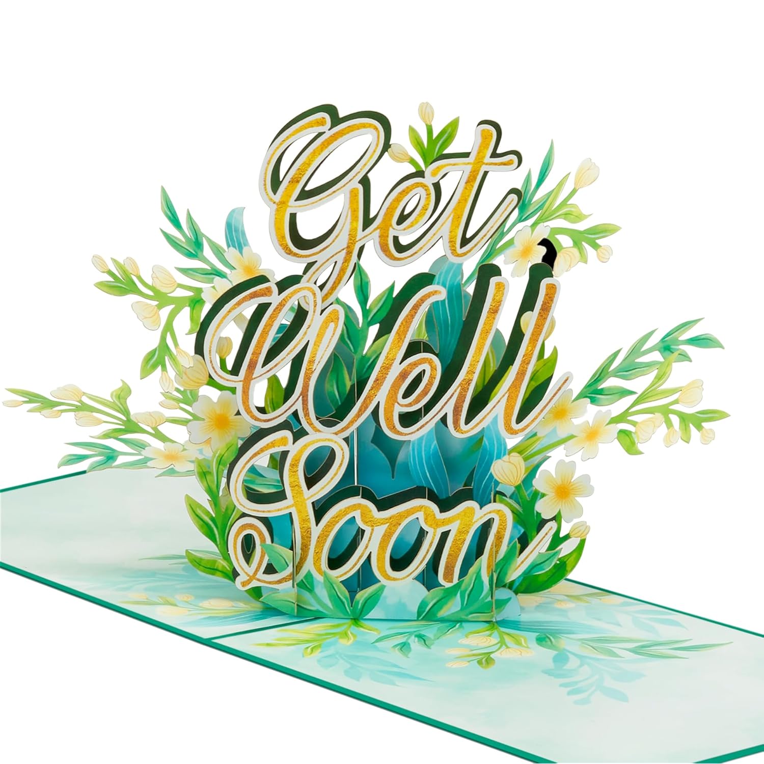 Get Well Soon Pop Up Card, Blossoming Field, Flowers, 3D Greeting Cards, Gifts For Mom, Mother In Law, Wife, Girlfriend, 5X7 - Includes Envelope And Message Note