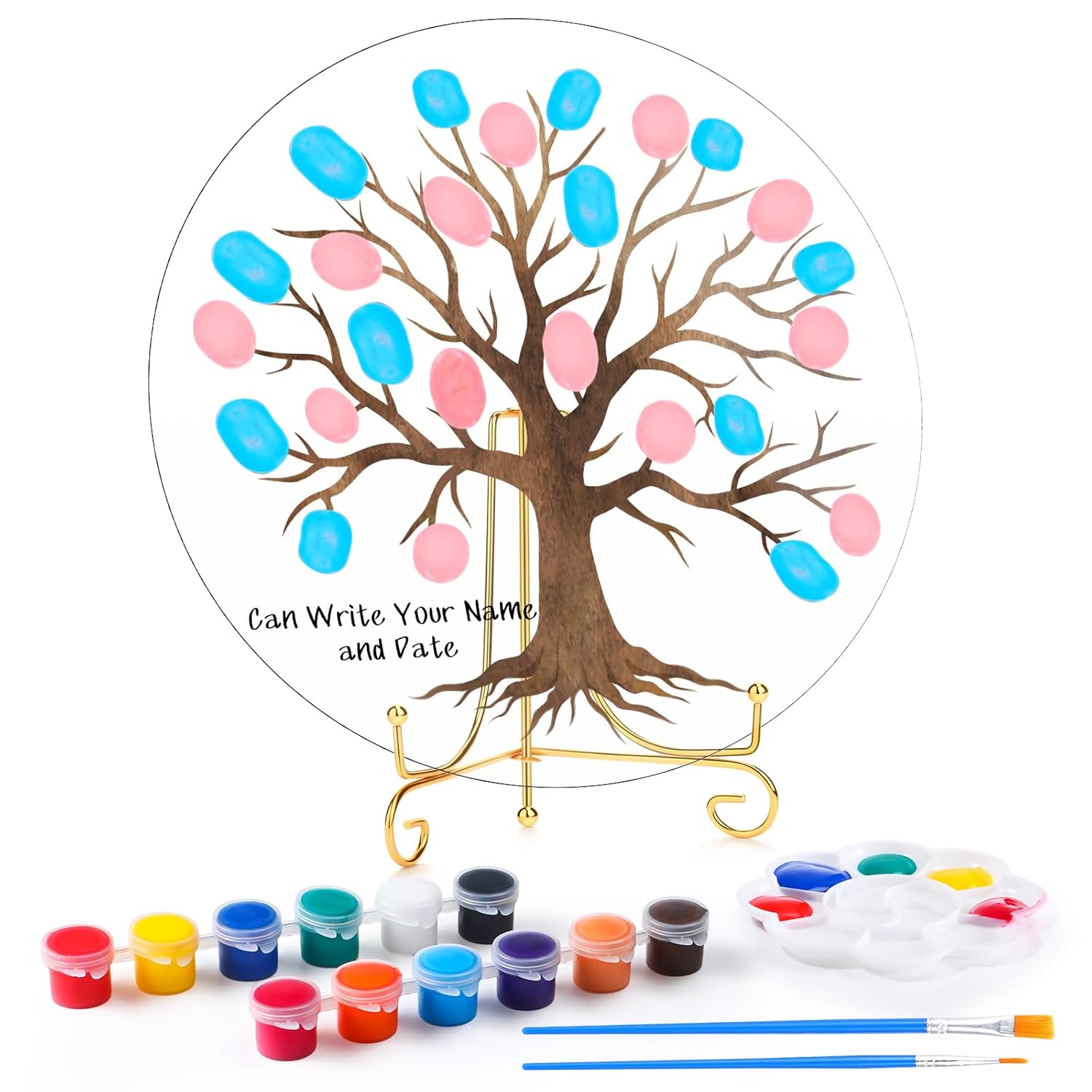 Gender Reveal Fingerprint Tree Boy Or Girl Party Games Baby Shower Guest Book Keepsake Gender Reveal Decoration For He Or She Party Ms To Mr Bride Bridal Wedding Decor Supplies (Baby Shower)