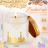 12 Pcs Ramadan Gifts Ramadan Mubarak Scented Candles Jar Eid Candles Eid Mubarak Muslim Scented Light Islamic Party Favors Gifts For Home Muslim Islam Festival Holiday Decor (White)