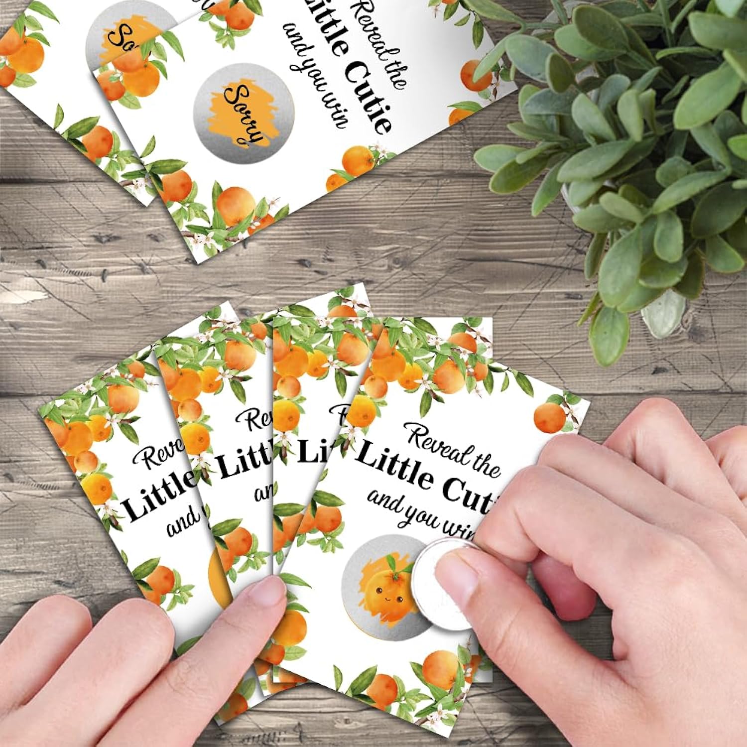 50 Pack Reveal The Little Cutie Theme Scratch Off, Neutral Boy Or Girl Event Theme Raffle Tickets, Birthday Party Game, Gender Reveal Activity, Little Cutie Scratch Off