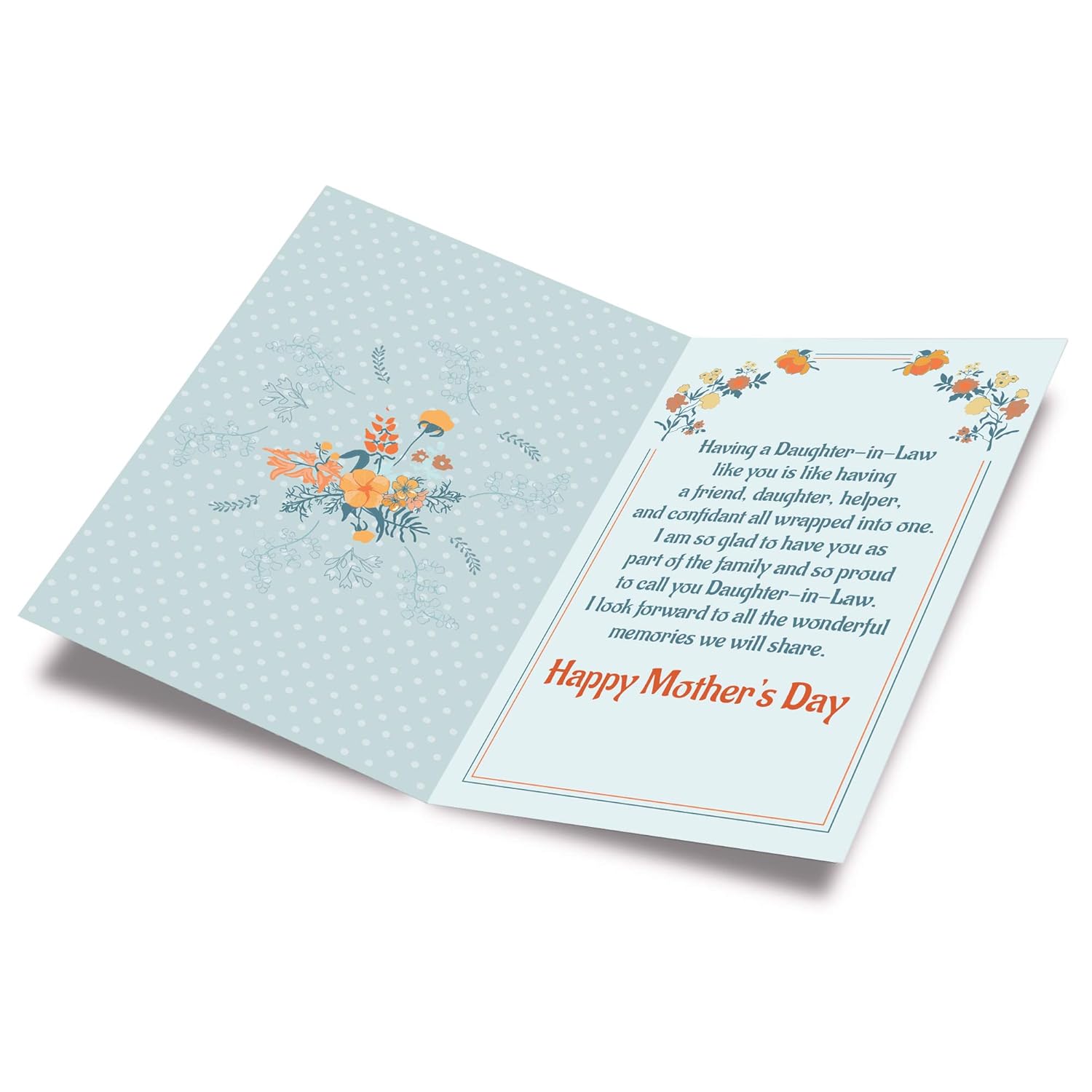 Mother'S Day Card Daughter-In-Law, Made In America, Eco-Friendly, Thick Card Stock With Premium Envelope 5In X 7.75In, Packaged In Protective Mailer
