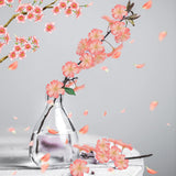 Cherry Blossom Heads,100Pcs Artificial Fake Silk Cherry Blossom Petals Sakura Floral Head Decor For Craft Wedding Party Cap Dress Diy Supply (Orange Pink)