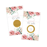 Charming Floral Bridal Shower Games - 30 Pack - Pink Scratch Off Raffle Cards - Fun Wedding Activities, Lottery Tickets & Door Prizes - Rustic Floral Theme