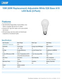 Electric A19 LED Light Bulb 60W Equivalent 5CCT Selectable 2 Pack