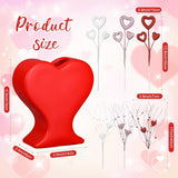 6 Pcs Valentine'S Day Heart Shaped Glitter Picks And Heart Vase Decoration Table Centerpiece Romantic Red Pink Stem Picks With Flower Vase For Valentines Day Wedding Anniversary Party Decor