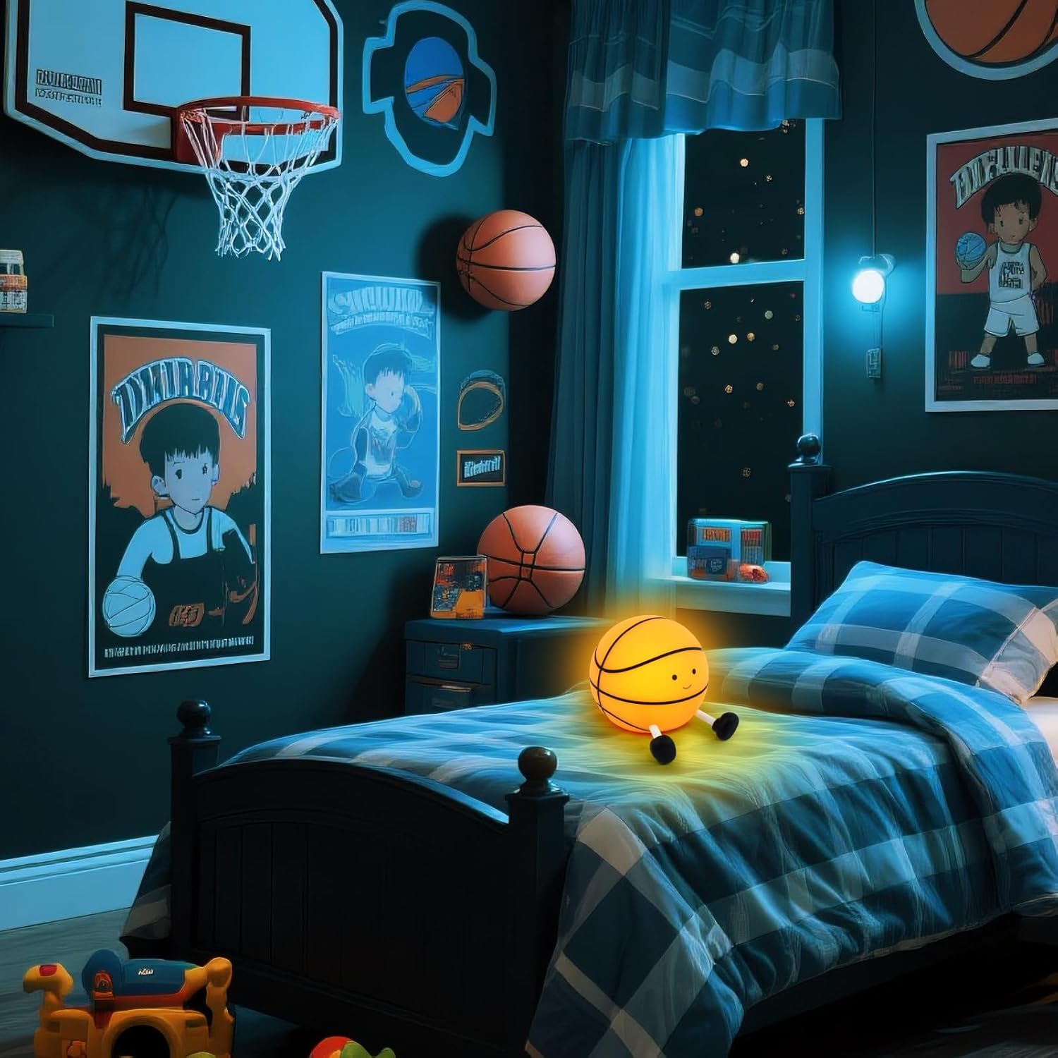 Sport Fans Basketball Lamp, Led Sports Light Rechargeable For Boys Room Bedroom Decor, Light Up Basketball Decoration Christmas Gift Ideas For Girls Children Teens Kids 8-12 Boys