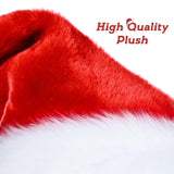 Santa Hat For Adult, Large Christmas Hat, Xmas Holiday Oversized Velvet Hat For Men Women New Year Festive Holiday Party Supplies (Adult-2Pc)
