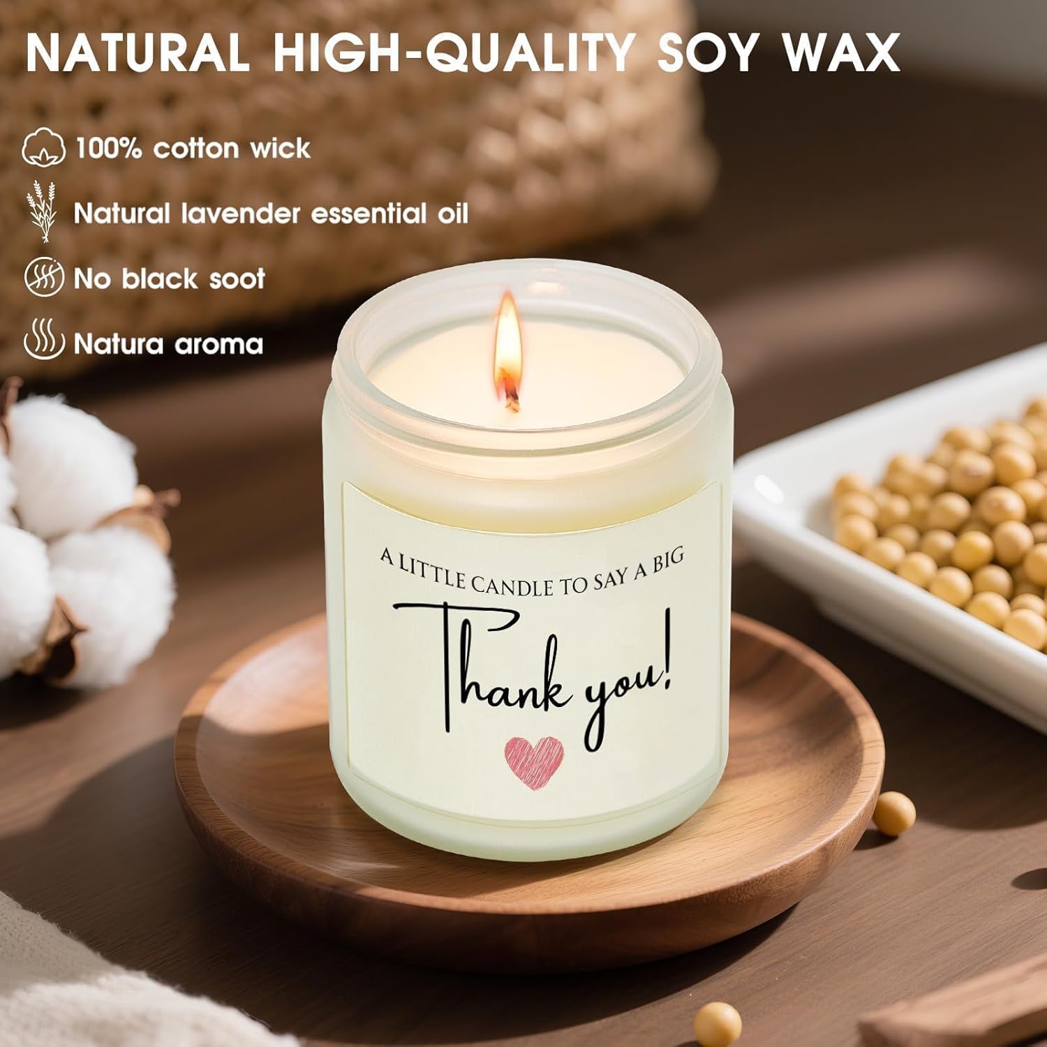 Thank You Gifts For Women, Men, Hostess, Teacher, Nurse, Couple, Appreciation Gifts For Nurse Teacher Coworker Employee Boss - A Little Candle To Say A Big Thank You, Lavender Scented Candle