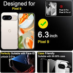 Pixel 9 Privacy Screen Protector 3-Pack, Case Friendly, Camera Lens Glass, Dust-Free