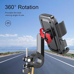 Bike Phone Holder, 360° Rotatable, One-Hand Use, Fits 4"-6.9" Phones