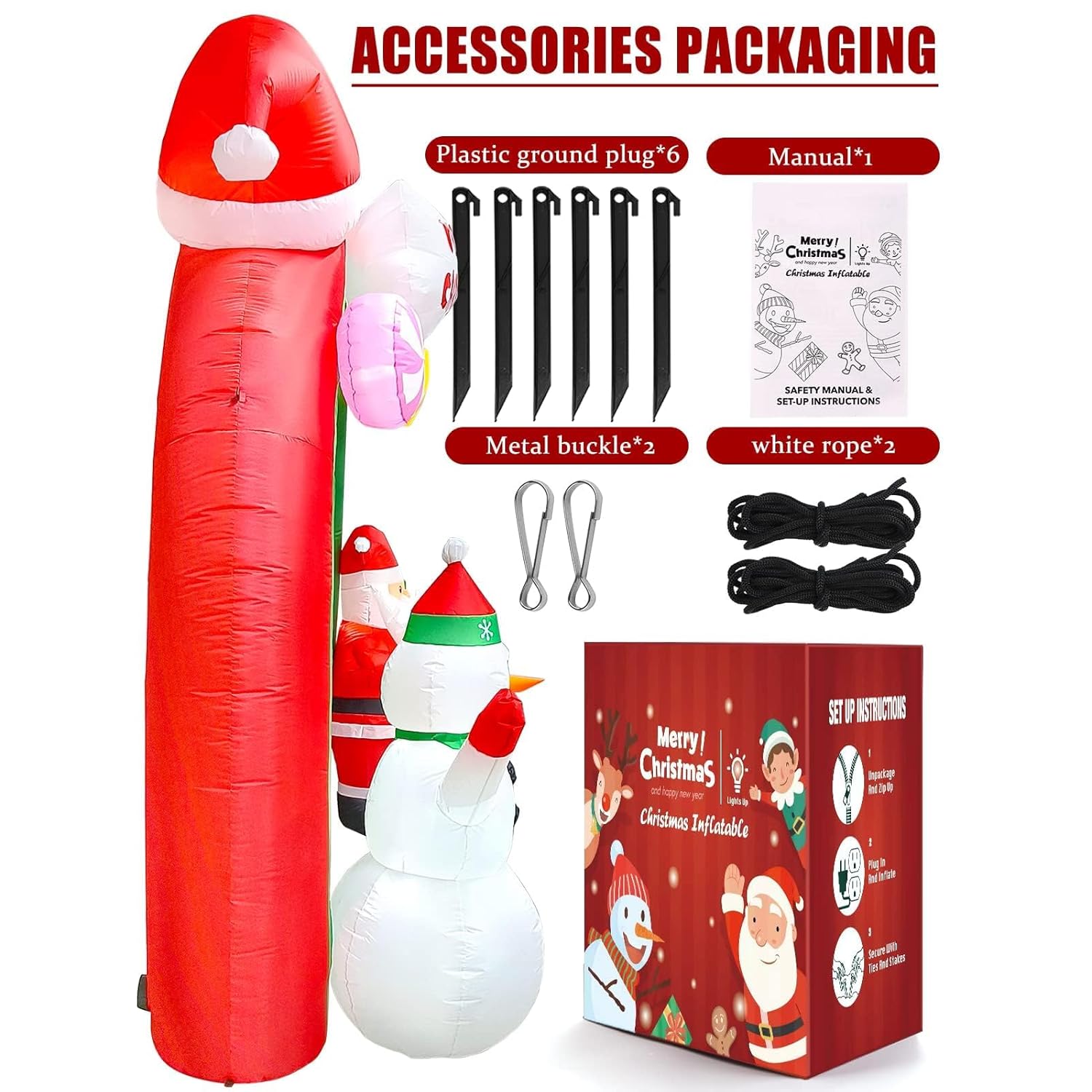 10 Ft Christmas Inflatable Santa Claus Snowman Rainbow Archway Decorations With Build-In Leds, Holiday Inflatables Decor