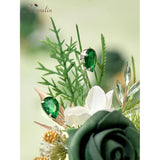 10Pcs Boutonniere For Men, Green Groom And Best Man Boutonniere, Artificial Flowers For Wedding Decor Prom Homecoming Ceremony Anniversary Formal Dinner Party