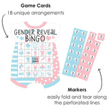 Big Dot of Happiness Gender Reveal Party Bingo Game - Baby Bodysuit-Shaped Picture Bingo Cards with Markers, Interactive Team Boy or Girl Baby Shower Activity