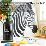 Black Acrylic Paint, 33.8Oz/1000Ml Large Capacity Pump Bottle With Cover, High Coverage True Black, Fast Drying Non-Toxic Art Paint For Artists, Students, Kids & Diy Crafts
