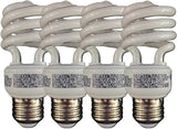 14W E26 Spiral CFL Light Bulbs 2700K Warm White 900 Lumens 65W Equivalent Non-Dimmable 4 Pack