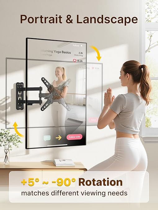 Full Motion Swivel TV Wall Mount Bracket for 27-42 Inch LCD LED TVs Articulating Heavy Duty