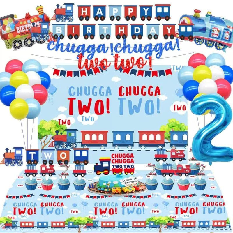 Chugga Chugga Two Two Party Supplies,Train 2Nd Birthday Party Supplies