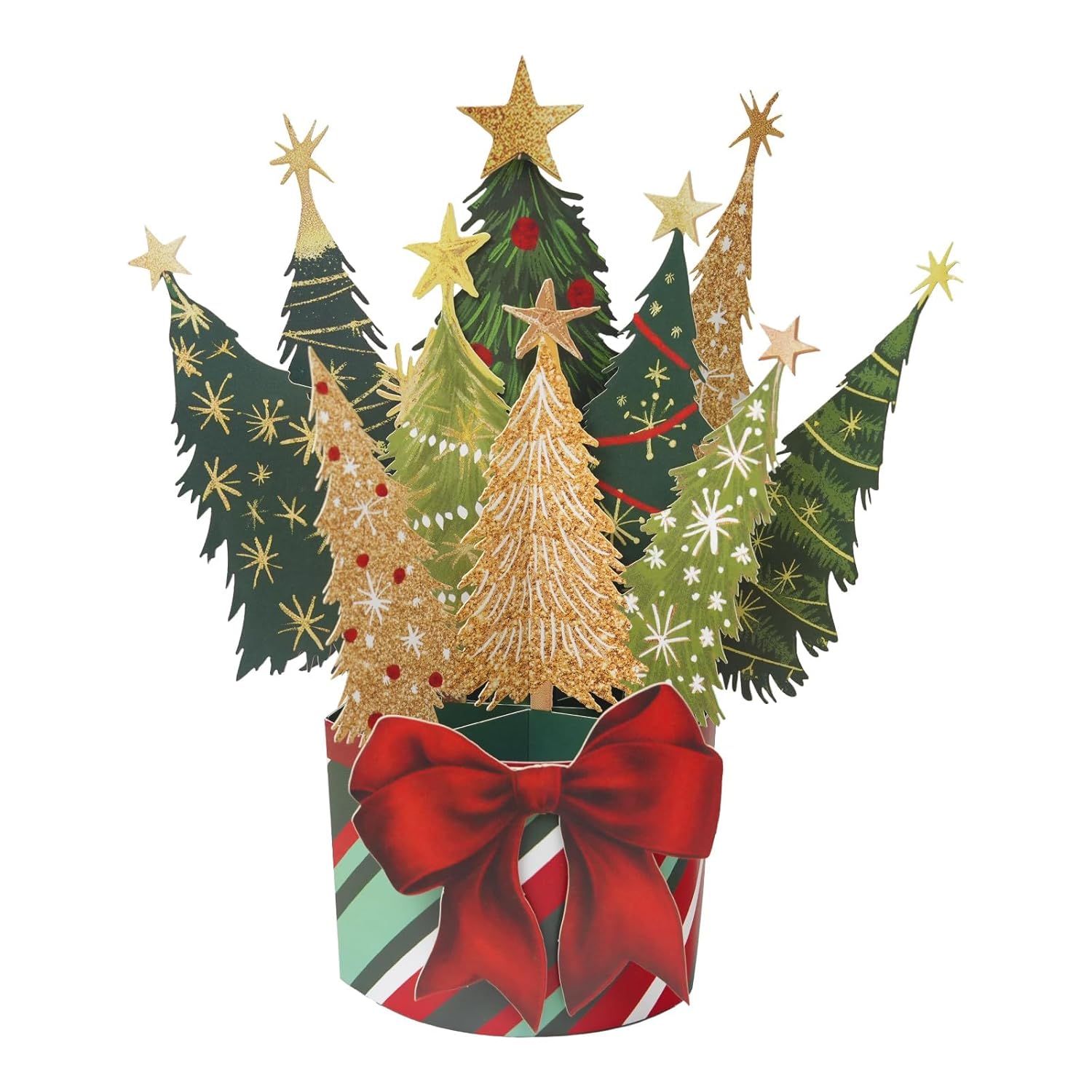 Christmas Pop Up Card With 13 Inch 3D Christmas Tree & Gift Box - Winter Greeting Card, Blank Note & Envelope Included, Holiday Gift For Women, Men, Kids Apuc03