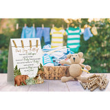 Don'T Say Baby Sign, Baby Shower Clothespin Game, Includes A 5X7 Standing Sign And 50 Mini Natural Clothespins - 040