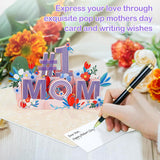 Best Mother Day Card - 3D #1 Mom Flower Pop Up Birthday Card With Envelope 2025 Mothers Day Gift For Mom Grandmom Stepmother Mother-In-Law