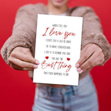 Valentines Day Card For Him Her, Funny V-Day Greeting Card For Boyfriend Husband Or Girlfriend Wife, I Love You Card, Valentines Day Gift For Men Women