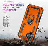 iPhone 17 Case iPhone 18 Case with Screen Protector and Built-in Kickstand Orange Full Body Cover