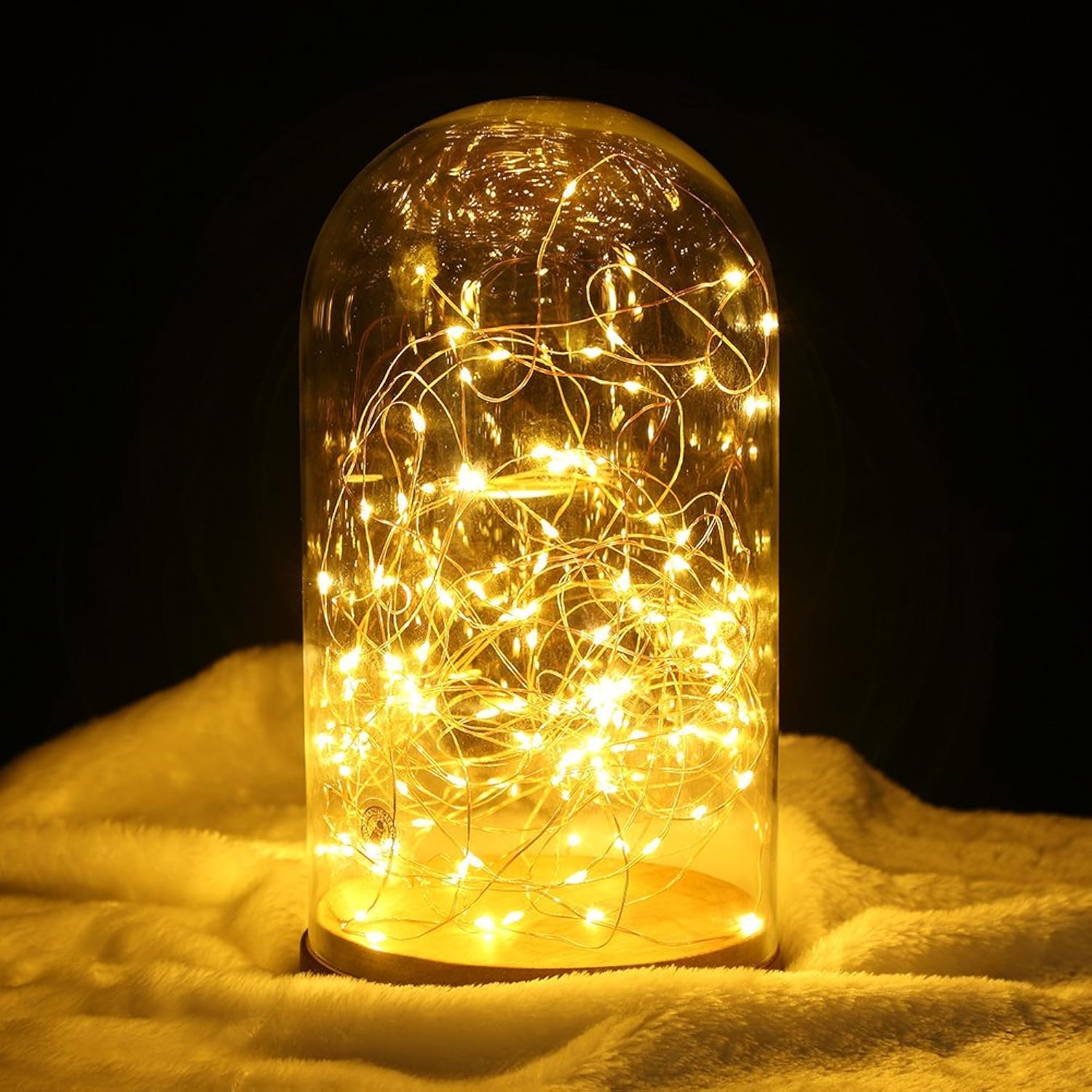 Warm White Fairy Lights Battery Operated With Remote, 2Pack 33Ft 100 Led Outdoor String Lights Control Timer, Waterproof