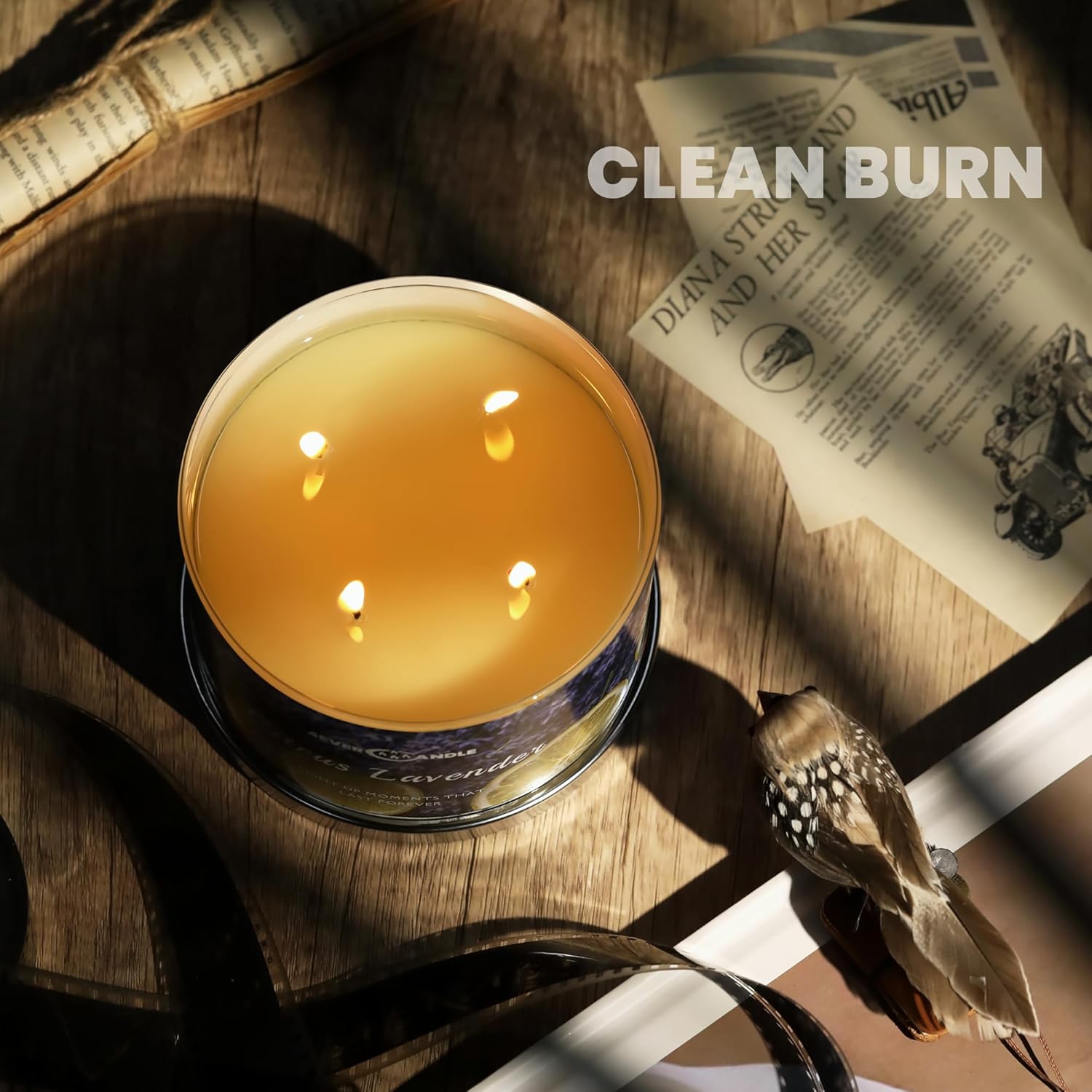 4Ever Scented Candles | 4-Wick 18Oz Soy Wax Candle | Up To 50Hrs Clean Burn | Aromatherapy Candles For Home Scented | Gifts For Women & Mom, Citrus Lavender