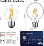 G16.5 E26 LED Light Bulbs 4W Dimmable Warm White 2700K Clear Glass Decorative Bulbs
