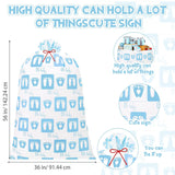 3 Pcs Extra Large Baby Shower Bags Gift Jumbo Large Gift Bag Storage Oversized Plastic Gender Reveal Storage Wrap For Birthday Holiday Party Favors, 56" X 36"(Blue Footprint)