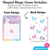 Big Dot of Happiness Unicorn Bingo Cards and Markers, Rainbow Unicorn Birthday Party Bingo Game Activity for Girls - Set of 18