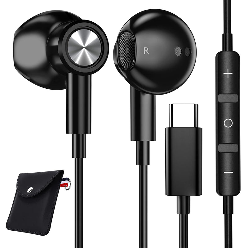 Usb C Headphones For Iphone 15, Yuanbai Usb C Earbuds With Microphone Noise Is