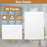 White Blank Greeting Cards With Envelopes 5 X 7 Heavyweight Folded White Cardstock And A7 Envelopes Printable Self Seal 20 Packs For Wedding Invitations, Birthday, Thank You Cards, Mailing