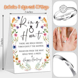 The Ring Hunt Game, Boho Floral Bridal Shower Games With Rings-One Sign And 30 Rings, Bridal Shower And Wedding Shower Games For Guests, Engagement Party Game, Bridal Shower Decorations-Ls7