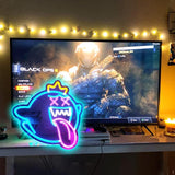 King Boo Ghost Neon Sign Dimmable LED Gaming Wall Light for Game Room Halloween Decor