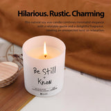 Be Still + Know Inspirational Gifts For Women Men Christian Gifts Motivational Quote Scented Candle Home Office Jar Candles Sage Floral Lavender Scent Soy Wax 9.5 Oz