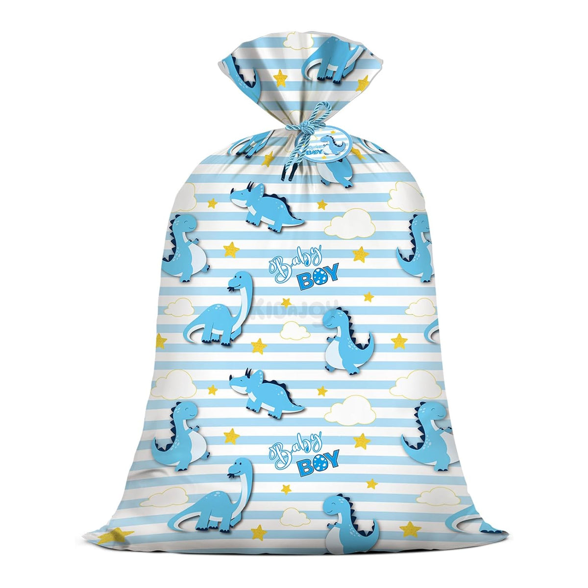 Extra Large Dinosaur Baby Shower Plastic Gift Bags Boys Jumbo Blue Dinosaur Present Gift Bag Dino-Themed Newborn Party Favors Supplies Decorations 56 * 36 Inch