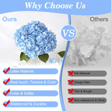 4Pcs Real Touch Hydrangea Artificial Flowers, 22.5'' Blue Full Latex Faux Hydrangea Flowers For Home Floral Arrangements Wedding Bouquets Kitchen Table Centerpiece Decorations